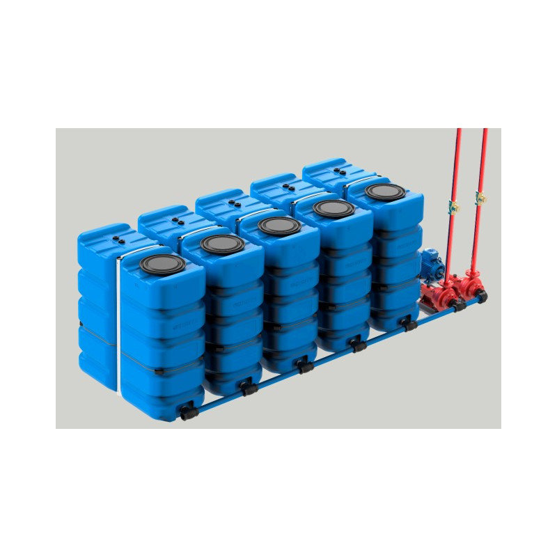 Kit batería contra incendios 5x3000l. Tubo metálico Schutz Kit batería contra incendios 5x3000l. Tubo metálico Schutz
