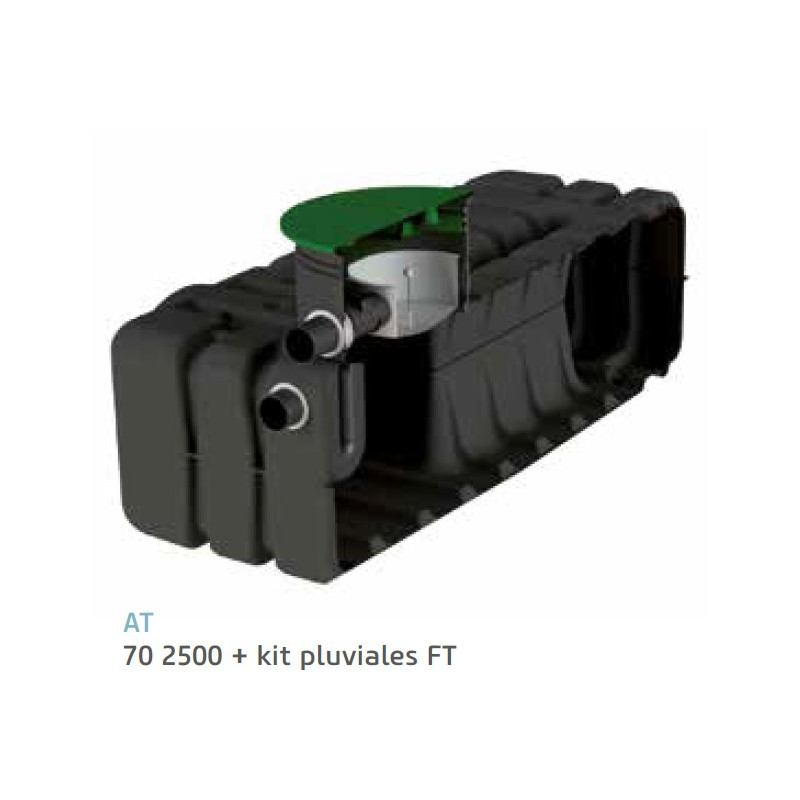 Depósito Enterrar AT 70 2500 L. + Kit Pluviales Rikutec