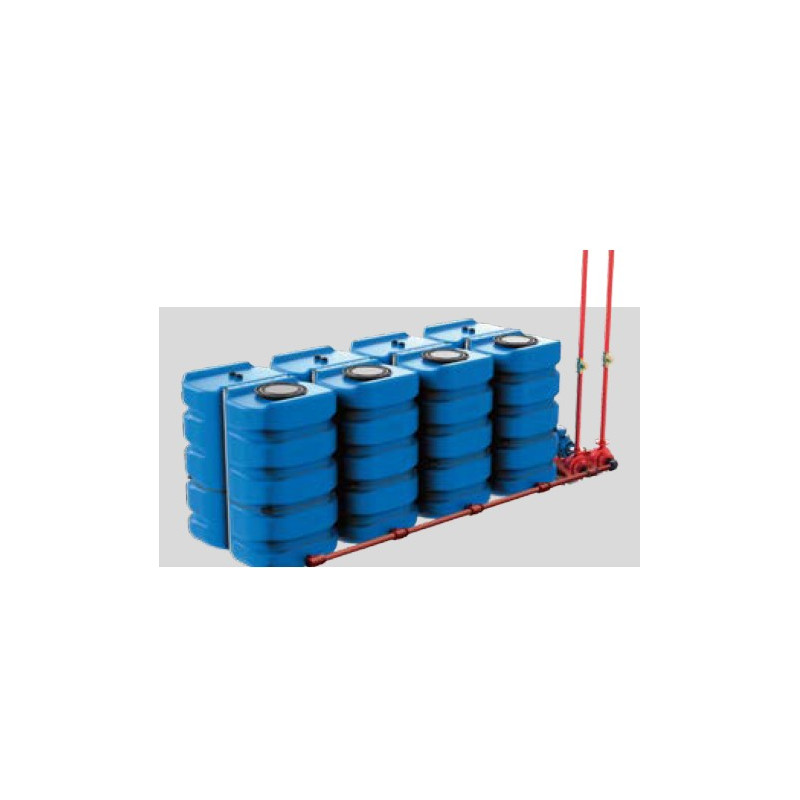 Kit batería contra incendios 4x3000l. Tubo metálico Schutz