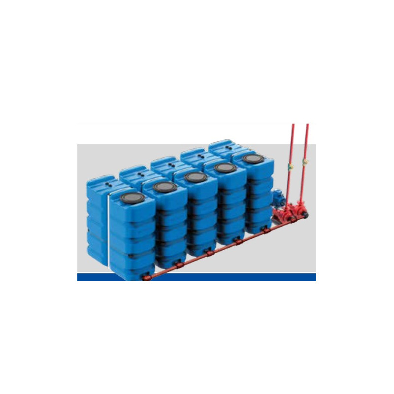 Kit batería contra incendios 5x3000l. Tubo metálico Schutz